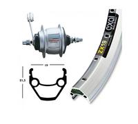 Roue arriére rétropedal Exal Wino. Zx19.36 Tr.Sg-8C20 Argenté
