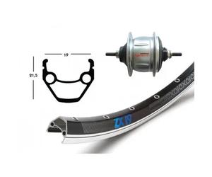 Roue arriére rétropedal Exal Wino. Zx19 .36Tr.Sg-C60018 Argenté