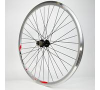 Roue arrière vélo route Remerx Taurus 5014 cassette 7/8/9 V Aluminium - à pneus ( Jante Argent / moyeu noir / 28" (622-14mm) | Shimano Hyperglide 9/10