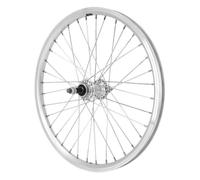 Roue arrière alu double paroi moyeu alu axe plein roue libre (avec écrou 10x100) jante Velox Er10 5-6-7V. 19C Argenté