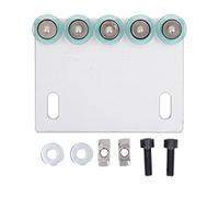 Roue auxiliaire à plaque étroite, accessoire de machine à banderoler, roue d'alimentation étroite avec surface en PU, construction en aluminium pour une stabilité et une (5 rouleaux 11 cm)