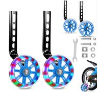 Roue Auxiliaire ,Stabilisateur Roue Velo ,Roues D'entraînement Réglables Pour Enfants , Auxiliaire Roue Bicyclette Pour 12 14 16 18 20 Inch,Roues Arrières pour Vélo Enfant（bleu）