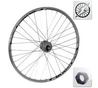 Roue avant 700 vélo de route moyeu dynamo à écrou ( Gris anodisé / 28" (622-13mm) )