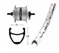 Exal Rodi Airline 1 Dynamo Shimano Dh3000 Front Wheel Blanc 9 x 100 mm