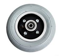 Roue avant de fauteuil roulant électrique de 17,8 cm avec pneu pneumatique et jante en aluminium compatible avec les fourches ayant un diamètre d'axe de 8 mm ou 10 mm pour une performance fiable (noir