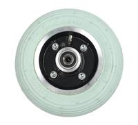 Roue avant de fauteuil roulant électrique de 17,8 cm avec pneu pneumatique gris de 17,8 x 4,5 cm, jante en alliage d'aluminium pour essieu de 8 mm ou 10 mm, roulette de rechange pour scooter de