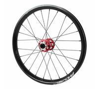 Roue Avant De Vélo Pliant 20 Pouces Frein À Disque 712g Roues À Axe Traversant 100×12/15mm, Jantes À Double Paroi 24 Trous, 2 Roulements Scellés, Pneus De 1.5-2.6 Pouces(Black Red,F 15 * 100)