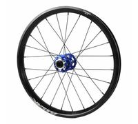 Roue Avant De Vélo Pliant 20 Pouces Frein À Disque 712g Roues À Axe Traversant 100×12/15mm, Jantes À Double Paroi 24 Trous, 2 Roulements Scellés, Pneus De 1.5-2.6 Pouces(Black Blue,F 12 * 100)