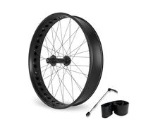 Roue Avant et arrière 26 Pouces Fat Bike Pneu 4.0/4.9'' Alliage D'aluminium Blocage Rapide 9x135mm 36H Moyeu 6 Boulons Freins À Disque Rayons Straight Pull pour Cassette 7-12 Vitesses(Rear)