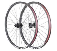 Roue avant et arrière de vélo de VTT 24/26/27,5/29" - Roues à essieu traversant - 110 x 15 mm/142 x 12 mm - Jante double couche en alliage d'aluminium - Moyeu de frein à disque 32H pour cassette 8-12