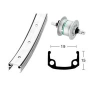 Roue avant Exal Dh3N31 Rigid36T Argenté 28"