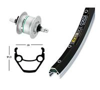 Roue avant Exal Dyn Dh3N31 36T Exal Zx 19 Noir