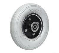 Roue avant gonflable 200 x 50 compatible avec fauteuils roulants électriques de 20,3 cm et systèmes de montage de fourche courants (noir 8 mm)