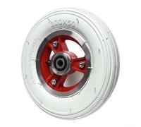 Roue avant gonflable 200x50 compatible avec les fauteuils roulants électriques de 8 pouces et les systèmes de montage de fourche courants (rouge 10mm)