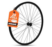 Roue avant Gravel 700C de 28" - Tubeless Ready - Axe enfichable 12 x 100 mm - Pour freins à disque Centerlock - 32 trous - Largeur intérieure : 24 mm - Jante en aluminium noire LOEVELOSI