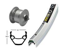 Roue avant moyeu Exal Dyn Dhc3000 Qr 36T Zx 19 Argenté