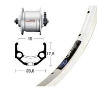 Winora Rigida Zac 19 Qr Dynamo Shimano Dh3n30 Road Front Wheel Blanc 9 x 100 mm