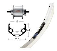 Winora Rigida Zac 19 Dynamo Shimano Dh3n31 Road Front Wheel Argenté 9 x 100 mm
