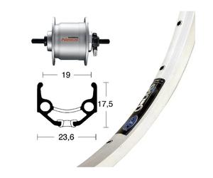 Roue avant Wiener MOY-DYN.DH3N31 RIG.36T Rigida ZAC 19 Noir