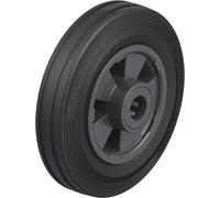 Roue avec pneus en caoutchouc et jante en plastique, diamètre de 160 mm