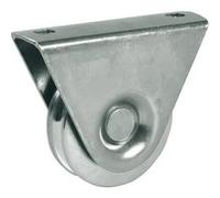 Roue avec Support Extérieur Ø 80mm - 1 Roulement à Bille - Gorge Ronde - IBFM - 385080P