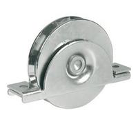 Roue avec Support Intérieur Ø 120mm- 1 Roulement à Bille - Gorge Rond Ø16 - IBFM - 392120P