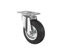 Roue caoutchouc/métal plaque Ø100 x 27 mm