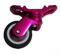 Roue compatible Brompton, roulette silencieuse de 32 mm, moyeu en alliage d'aluminium, pivot omnidirectionnel, finition résistante à la rouille, accessoire de vélo pliable (rose rouge)