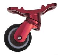 Roue compatible Brompton, roulette silencieuse de 32 mm, moyeu en alliage d'aluminium, pivot omnidirectionnel, finition résistante à la rouille, accessoire de vélo pliable (rouge)