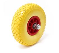 Roue complète 3.00-4 de brouette en polyuréthane increvable avec Axe