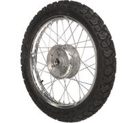 Roue complète avant de 1,5 x 16 po en alliage + rayons en acier inoxydable + pneus en caoutchouc Vee (comme K42)