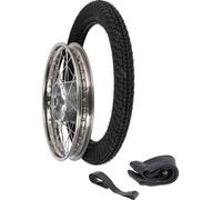 Roue complète démontée de 1,6 x 16 po en acier inoxydable + rayons en acier inoxydable + pneu HEIDENAU K43