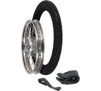 Roue complète non montée 1,6x16" jante en acier inoxydable + rayons en acier inoxydable + pneu Heidenau K36/1