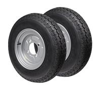 Roue complète pour remorque 4,50 10 400 kg Trou central 85 mm Cercle de boulonnage 4 x 115 Pneu cercle de boulonnage français 3,50 l x 10 H2 ET 0 (2x)