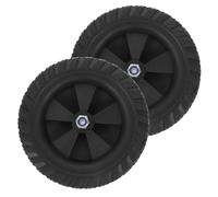 Roue Compresseur 2 Pièces Noir en Caoutchouc pour D'air | Remplacement Rapide, Roulement Silencieux et Protection du Sol, pour Garage et Atelier, Boulons