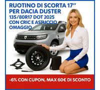 Roue Dacia Duster 17" 135/80R17 DOT 2025 5 Trous OEM + Cric ✅ Étui Prêt