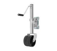 Roue d'appui pour charge lourde, roue de remorque avec manivelle 1500 KG - Ø 15,2 cm - Design à double roue, pour voiture et remorque