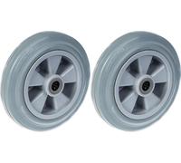 roue de 200 mm 8" à bandage caoutchouc gris avec centre en plastique Capacité de 410 kg, jeu de 2