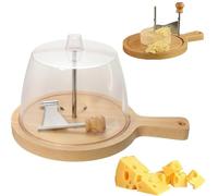 Roue de bigoudi à fromage en bois, lame acier inoxydable coupe rotative portative et base trancheuse roue machine fleurs 2-en-1, pour la décoration desserts boucles chocolat, kit artisanal