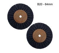 Roue De Brosse De Polissage De Loquet De Matériaux De Laboratoire Dentaire,Laine De Chèvre Lointaine,Buff Noir De Coton,Outils De Laboratoire Dentaire,Dentisterie,2 Pièces - Type B20 64mm
