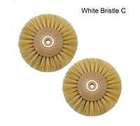 Roue De Brosse De Polissage De Loquet De Matériaux De Laboratoire Dentaire,Laine De Chèvre Lointaine,Buff Noir De Coton,Outils De Laboratoire Dentaire,Dentisterie,2 Pièces - Type White Bristle C