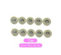 Roue De Brosse De Polissage,Matériaux De Laboratoire Dentaire,Poils De Chèvre Blancs Doux,Outils Éloignés,Buff À Basse Vitesse,Tige De 2.35mm,10 Pièces Par Sac - Type 22mm-Wgh-St