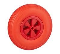 Relaxdays Roue de brouette 3.50-6, Caoutchouc, Jante en Plastique, pour Chariot, Robuste, Jusqu’à 100 kg, Rouge