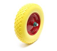 Roue de brouette 4.8/ 4.00-8 avec Axe jaune Increvable Charge jusqu’à 160 kg