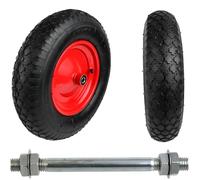 Roue de brouette 4.80/4.00-8 gonflable - 100 kg charge - jante métallique 390 mm - double roulement à billes robuste pour chariot de jardin, brouette de chantier et chariot de transport