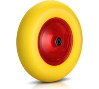 Roue de brouette Aopunly en caoutchouc plein jaune 4.80/4.00-8 - Ø390 x 95mm Roue de rechange pour brouette