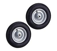Roue de brouette Caoutchouc 200 kg, Lot de 2, Roue de Rechange, Caoutchouc essieu 4.80 4.00-8, Noir