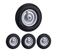 Roue de brouette Caoutchouc 200 kg, Lot de 4, Roue de Rechange, Caoutchouc essieu 4.80 4.00-8, Noir