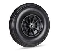 Lot de 2 roues de brouette caoutchouc 4.00-6, de rechange axe, increvable, essieu, 3 adaptateurs, 100 kg,noir