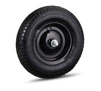 Relaxdays Roue de brouette Caoutchouc, Lot de 2, 120 kg, Roue de Rechange avec axe, Caoutchouc essieu 4.80 4.00-8, Noir